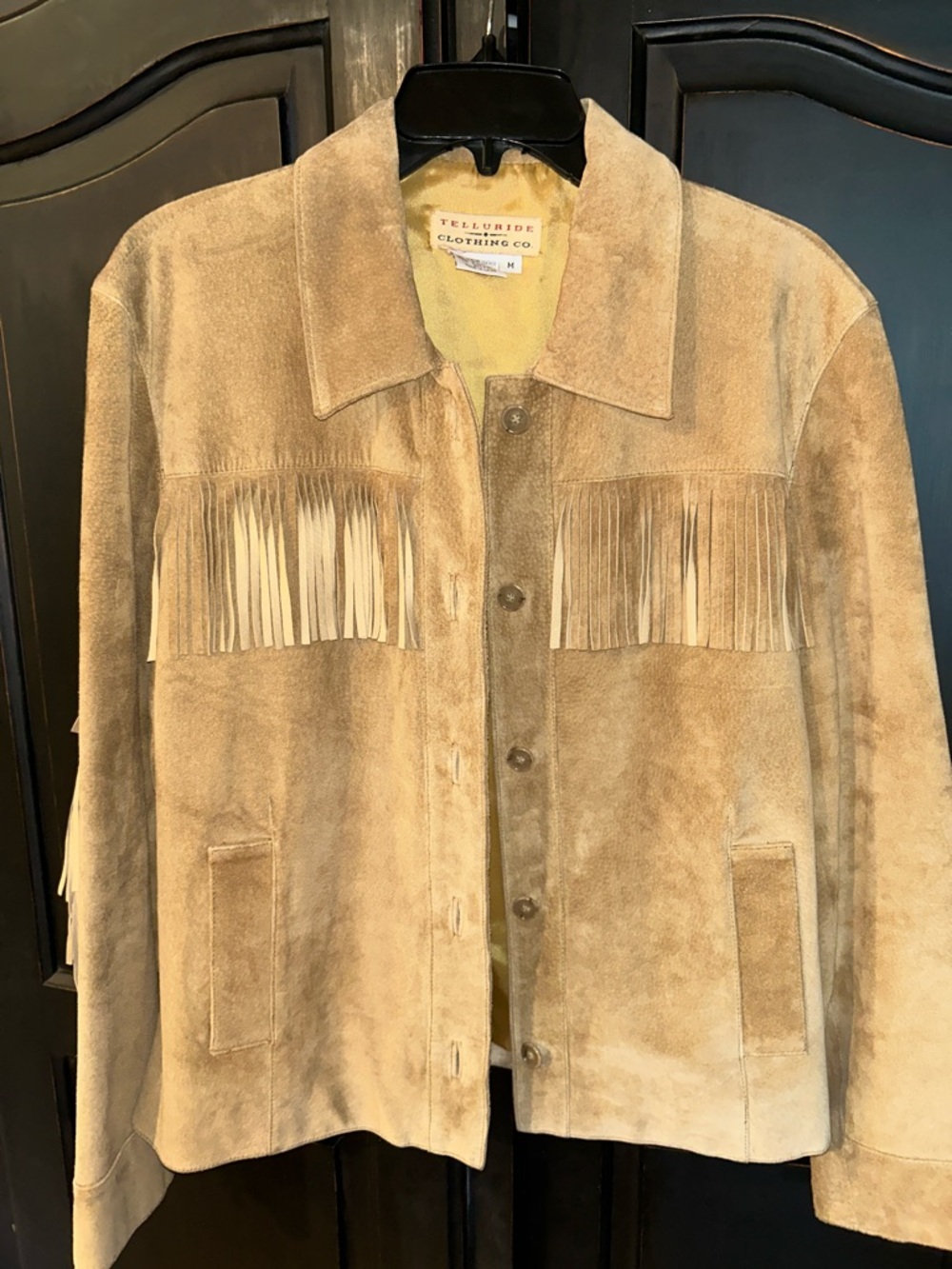 Telluride Suede 100% Leather Fringe Jacket - Taupe Sz M